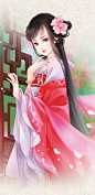 古风 插画 美人 唯美 美图 ——听弦断，断…