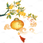 中秋节通用桂花灯笼国潮组合原创贴纸