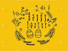 复活节彩蛋图标收集在涂鸦风格。手绘插图。