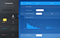 blue admin control panel dashboard interface