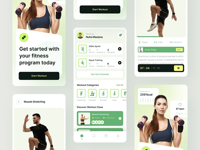Fitness Coach App Exploration app design clean exercise app fitness ...