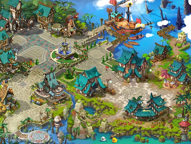 魔力宝贝的原画和后期合成的图-地图场景-...