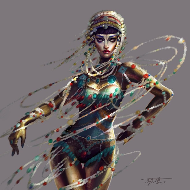 爱死机，吉巴罗女妖，半身像绘制