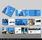 蓝色建筑企业画册版式素材图片
