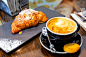 General 2700x1800 breakfast food coffee croissants