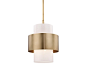 Brass and glass pendant lamp CORINTH by Hudson Valley Lighting