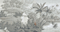 Traditional wallpaper / nature pattern / panoramic / handmade - TROPICAL VIEWS : TRV-100 - Paul Montgomery Studio