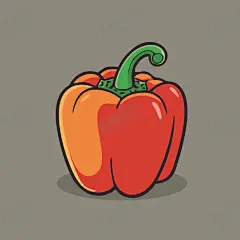 彩椒蔬菜手绘矢量插画 【酷图网】彩椒,蔬菜,植物,食物,手绘,插图,矢量,涂鸦,卡通,插画,简笔画,儿童插画,logo,图标,图形,元素,图样,形状