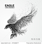 Particle Eagle, vector illustration composition