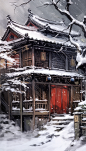 大雪插画