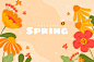 Flat spring background Premium Vector