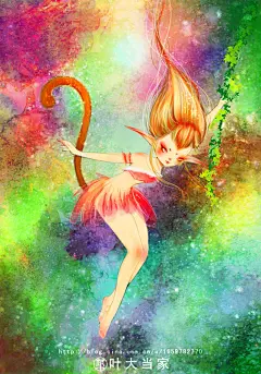 叶大当家十二生肖精灵系列插画—猴