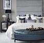 Pic by luxdeco- townhouse collection I don't like the pillow arrangement.  It looks like theatre seats.  Too many takes up too much of the bed.  I like the accessories.  www.uniquehomesolutions.ca
