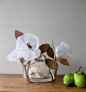 白色花朵烛台手工教程这次的花朵其实就是白色纸揉成的，叶子是亚麻纸剪的，然后麻绳随意的绑在玻璃杯上。 效果却很美。分享一下！ #DIY#