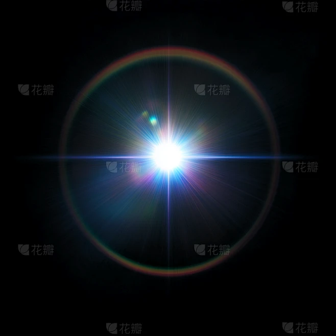 特效系列梦幻感太阳圆形光晕光斑素材-花瓣网