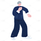 矢量风-扁平人物插画-太极拳