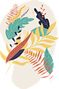女性唯美瑜伽花卉植物蝴蝶月亮简笔画LOGO图标印花合成免抠PS素材 (20)