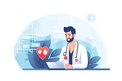 医疗诊疗医院扁平风插画