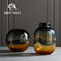 Best west 轻奢玻璃花瓶水培插花瓶家居客厅装饰品样板房创意摆件