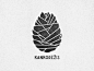 Nice logo,simple but like how geometric shapes create something natural  A Cone, Typography, Mark, Pine Cone, Graphic Design, Logo, Black and White: