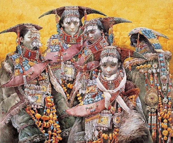 刘永健人物水彩画 《 吉祥 》 2003...