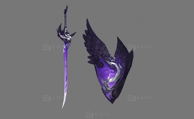 剑盾 黑翼 黑羽毛盾牌 紫水晶剑 紫晶盾...