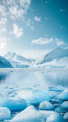 风光系列实景感冰川雪山湖泊背景