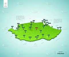 英语,坦桑尼亚,三维图形,绘画插图,矢量,绿色,摆拍,城市,多层效果