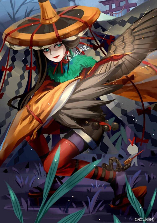 阴阳师手游 同人手绘 盆栽凤梨/绘