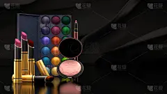 装饰化妆品，3D插画，3D渲染