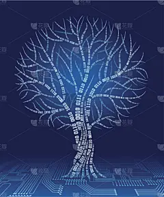 二进制码,互联网,计算机,概念和主题,卷着的,灵感,技术,特写,树,联系