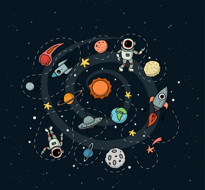 创意太空插画矢量素材