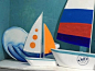 夏季泡沫雕刻立体帆船平面浪花橱窗美陈道具DP点装饰品展厅布置