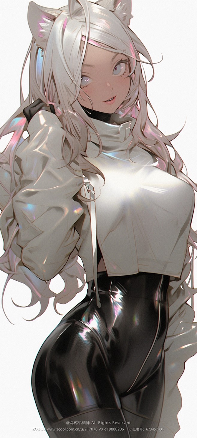 猫娘_AI绘画_Midjourney_萌妹_Anime_女角色设计_by 乌鸦机械师 (94)