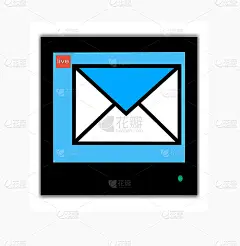 电视屏幕上的抽象信封