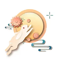 中秋玉兔   - 源文件下载【酷图网】中秋玉兔,中秋节素材,国潮兔子,兔子,圆月,中秋,玉兔,兔子免扣,中秋素材