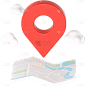 图标系列-通用-软3D位置+地图组合贴纸