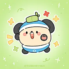 cos动物熊猫竹子简笔画简约清新女生头像情侣头像卡通头像可爱头像早安蛋蛋HEYYOLK