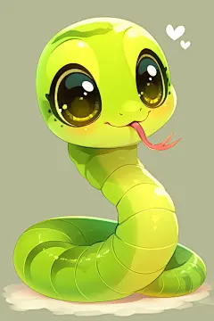 可爱小动物蛇年蛇可爱小青蛇插画