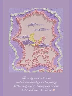 每日一画|油画棒手绘小画紫夜小桃花梦里画