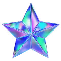 @一只嗨皮的小强 3D镭射星星、人物卡通素材、插画png免扣、C4D