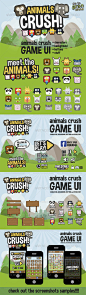 Animals Crush Game UI 动物游戏国外平面素材模板源文件-淘宝网