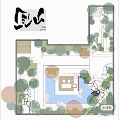 庭院/花园景观设计平面图/庄园/会所/彩平/总图-花瓣网|陪你做生活的设计师 | 景观规划彩色总平图ps素材