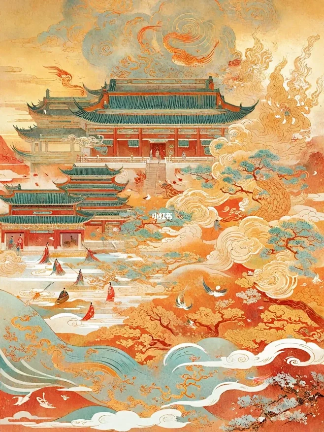 传统中华 国风插画-花瓣网