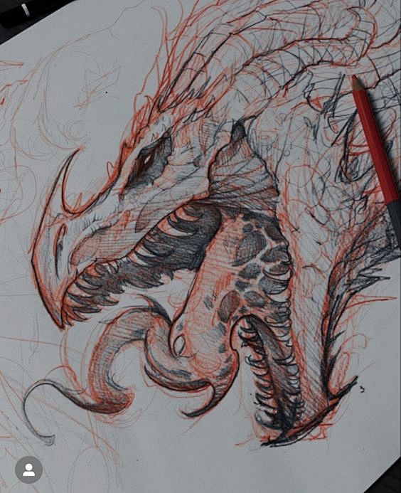 龙，dragon，龙头，龙翅膀，教程，龙绘画教程，西方龙，帅气，霸气，酷