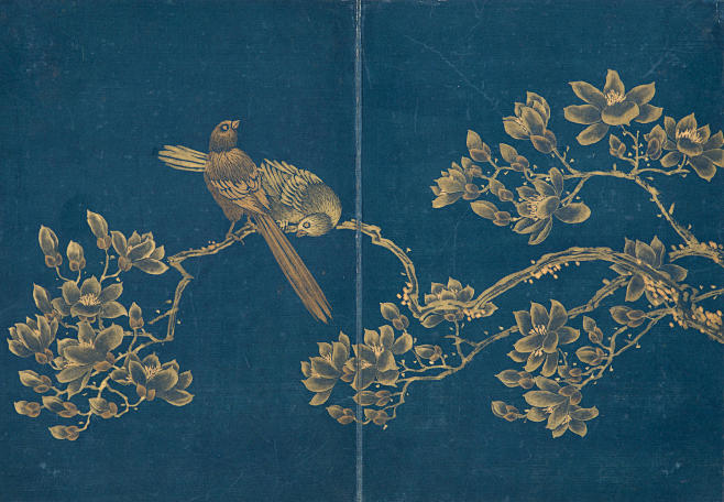07清代蒋廷锡临金缋珍藏册 临泥金纸画本...