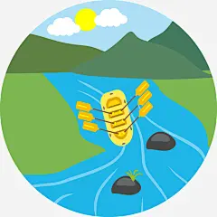 划船漂流免抠素材 矢量 设计图片 页面网页 平面电商 创意素材