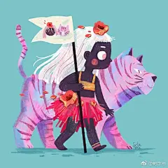 #鲸鱼插画# 
illustration by Srta.M ​​​​