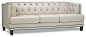 Tufted Leather Sofa With Nailhead Trim contemporary-sofas