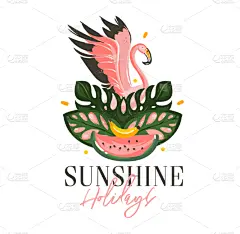 夏天,抽象,动物手,漫画,饮料,华丽的,西瓜,壁纸,绘制,问候